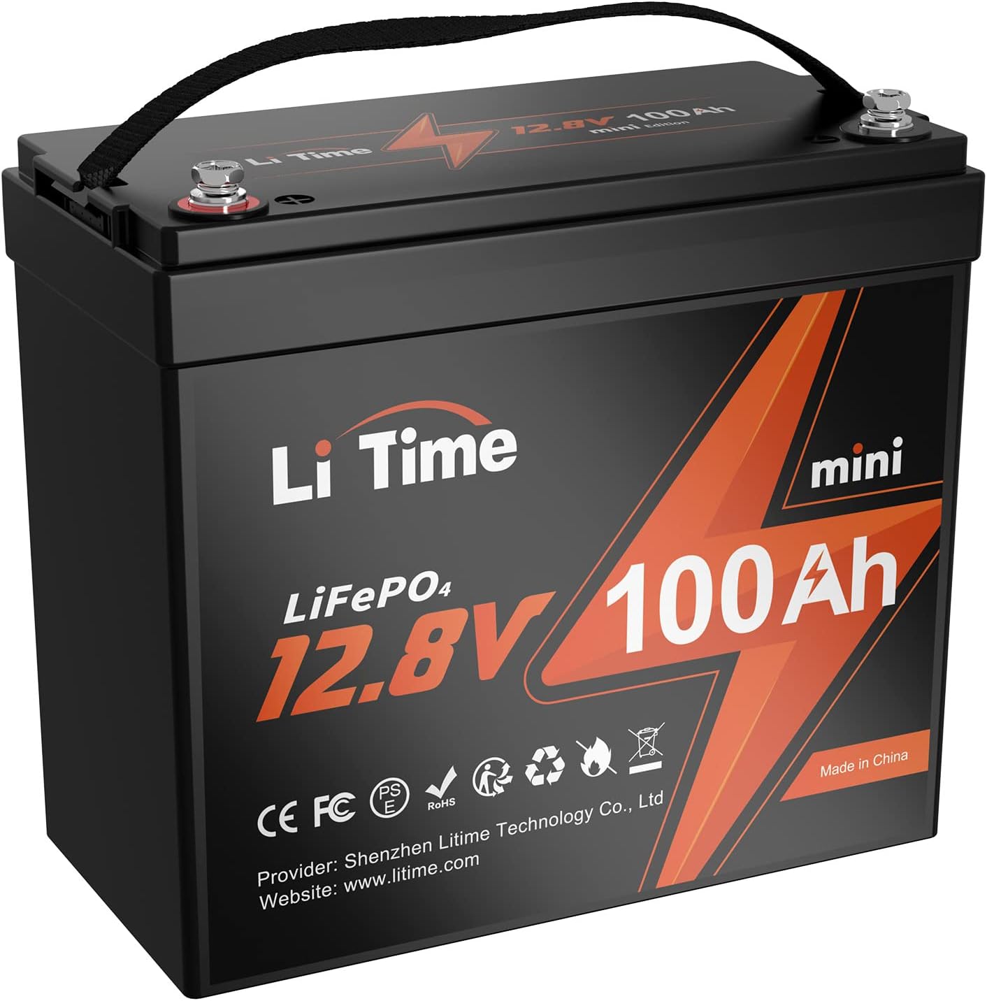 LiTime 12V 100Ah Mini LiFePO4 Battery for RV and Solar Use