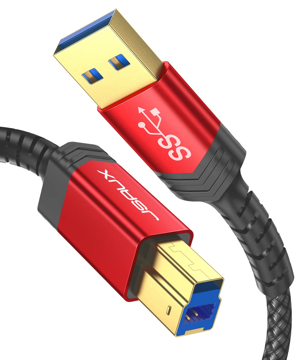10ft High-Speed USB 3.0 Printer Cable by JSAUX