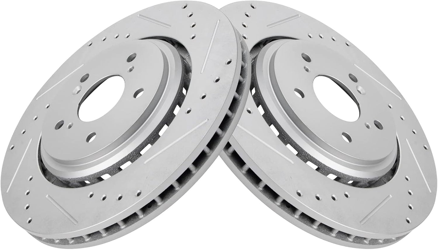 TRQ Front Performance Brake Rotors Set for Acura MDX & TLX