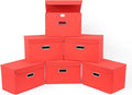 Fabric Storage Cube Bins Foldable Organizer 6-Pack - Large Red