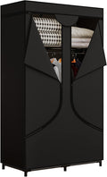 Portable Wardrobe Closet 34 in Black - Compact Storage Organizer