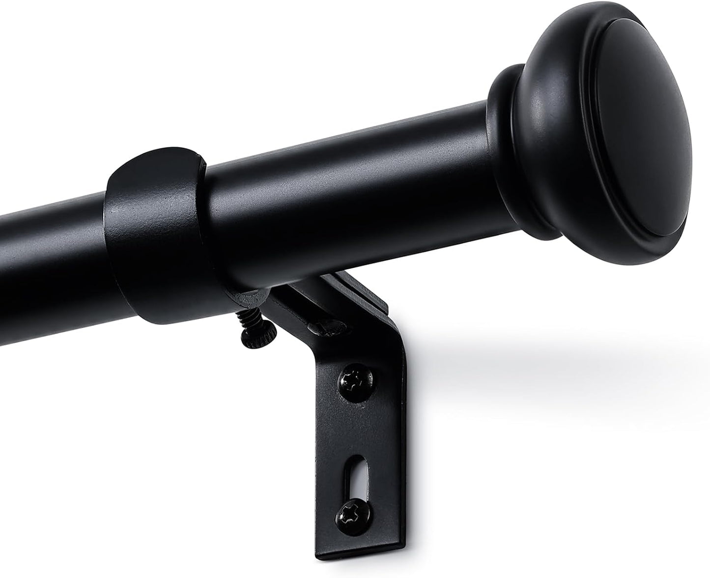 Adjustable Black Curtain Rod Set - Stylish & Sturdy 66-120 Inches