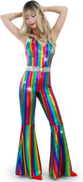 Disco Jumpsuit 70s 80s Prom Sparkle Flare - Retro Party Look