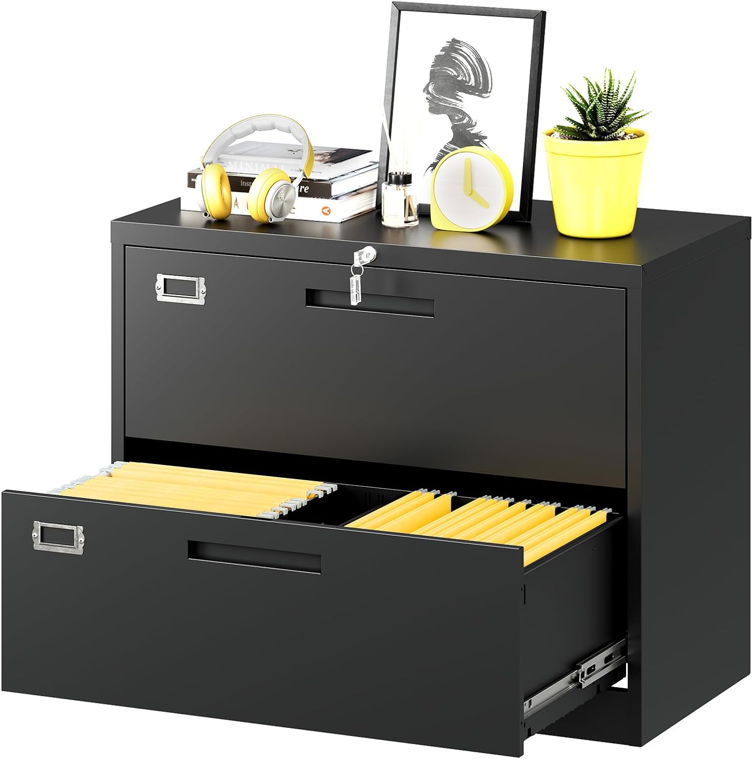 Secure Storage Solution: 2 Drawer Metal Filing Cabinet by Fesbos