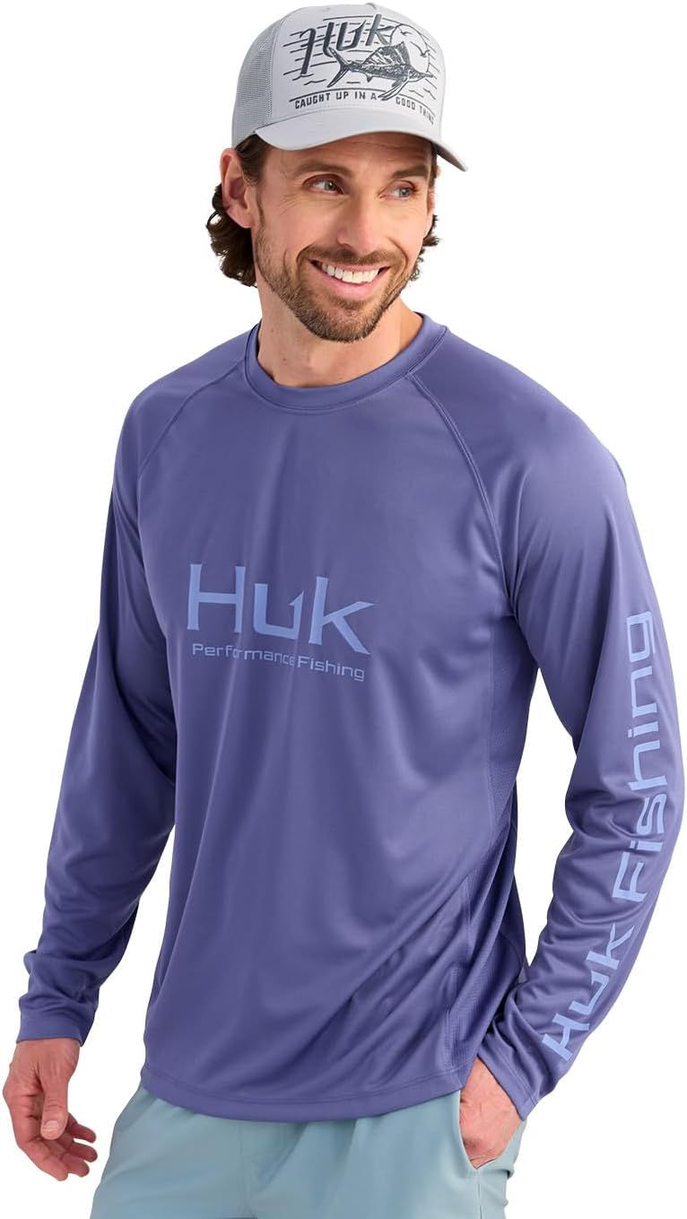 HUK Mens Pursuit Vented Long Sleeve Shirt for Fishing Comfort