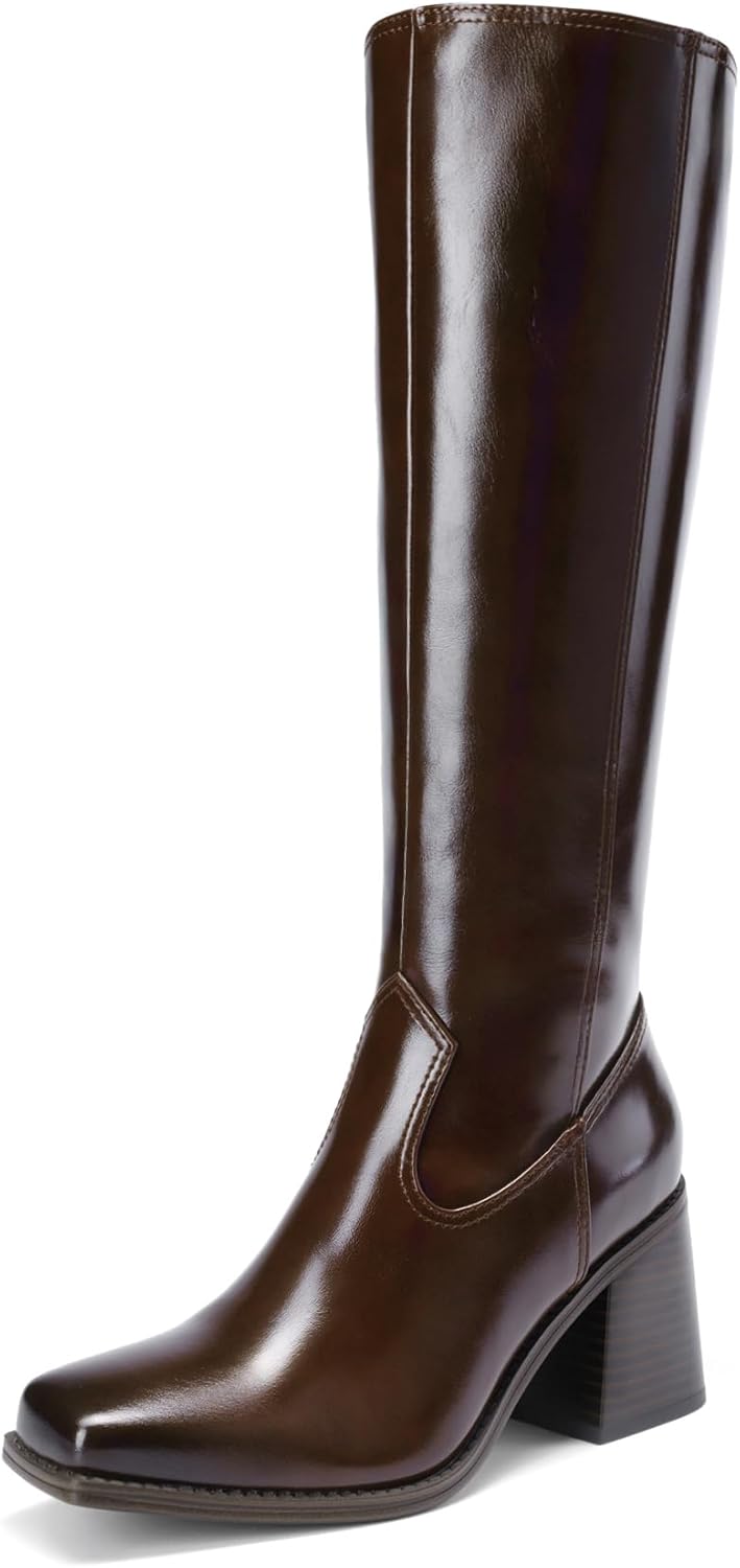 DREAM PAIRS Women's Knee High Boots with Chunky Heel Style