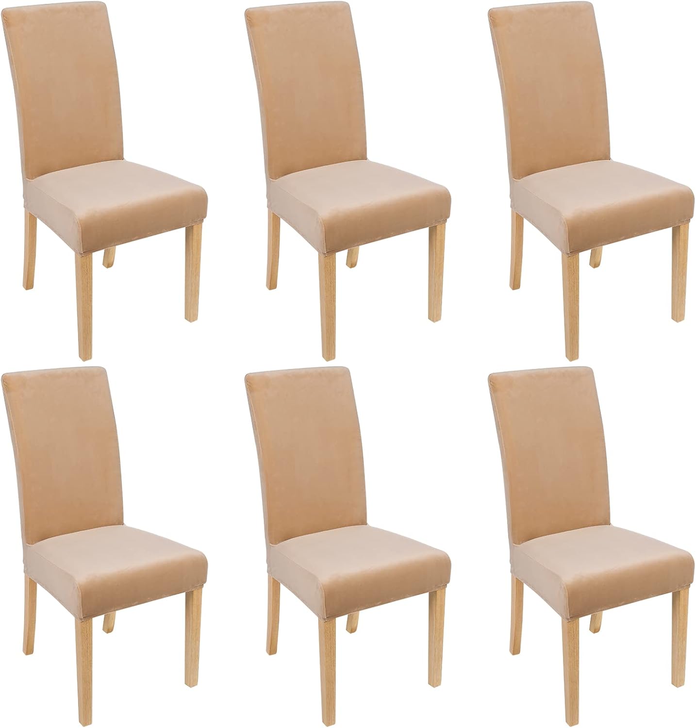 Smiry Velvet Stretch Chair Covers for Dining Room Set of 6