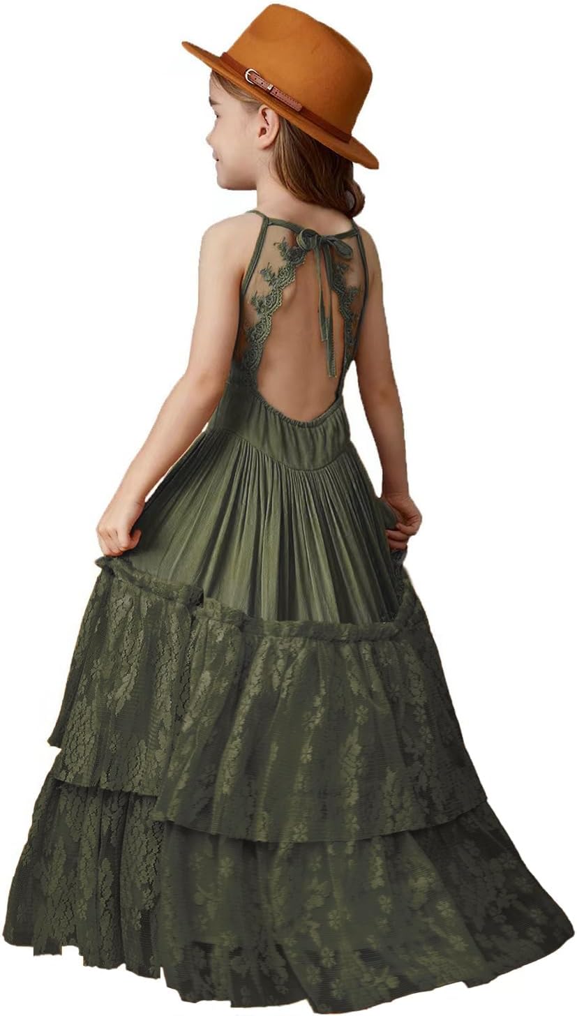 BIBIHOU Girls Lace Back Full-Length Tulle Party Dress Review