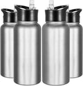 32 Oz Stainless Steel Insulated Water Bottle (4 pk) - Keeps Drinks
