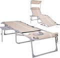 WEJOY 4 in 1 Tanning Chair with Face Hole & Canopy for Comfort