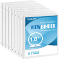 1-inch 3-Ring Binder 8 Pack White - Clear View, 1 in Round Rings