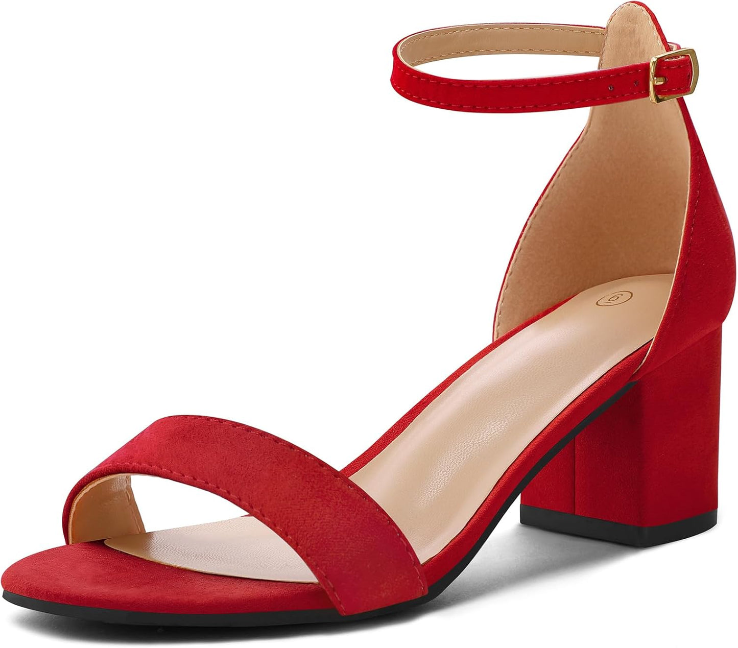 mysoft Women's Chunky Low Heels Open Toe Block Heeled Sandals