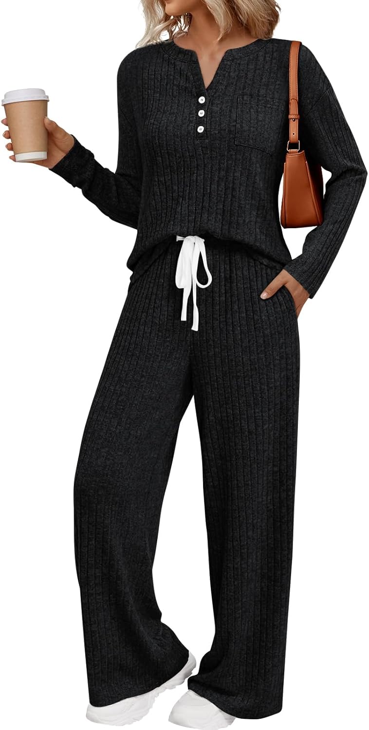 LILLUSORY Womens 2 Piece Lounge Sets for Comfy Fall Outfits