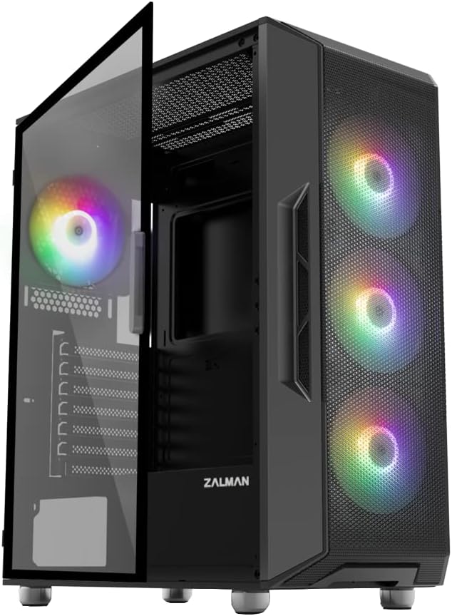 Zalman i3 NEO ATX Mid Tower Gaming PC Case with RGB Fans