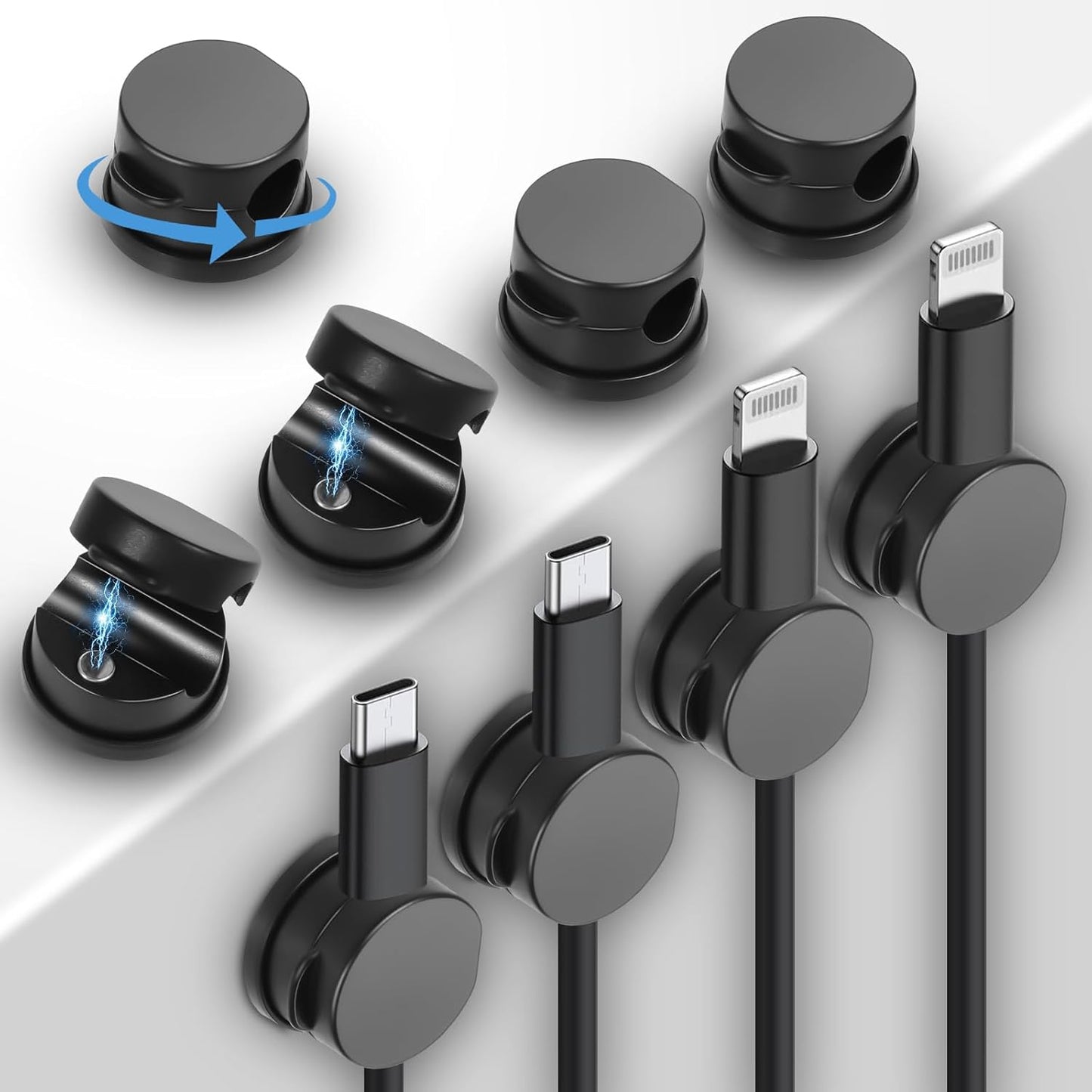 Adjustable Magnetic Cable Clips - Neatly Organize Cords!
