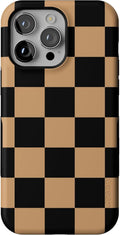 Casely iPhone 14 Pro Max Case Fit Check - Black & Brown Checkerboard
