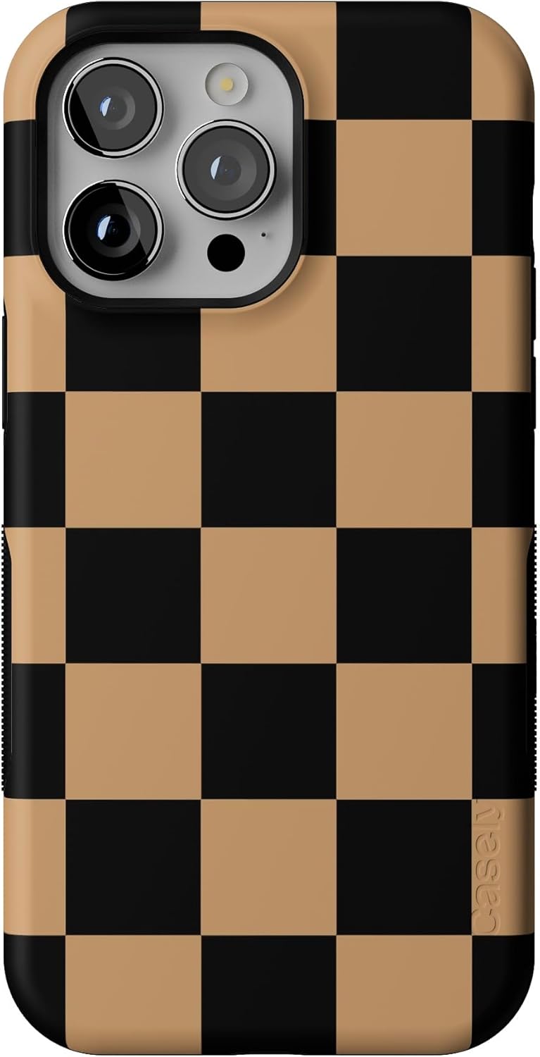 Bold Protective iPhone 14 Pro Max Case with Checkerboard Design
