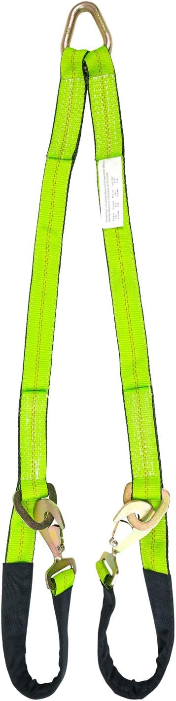 V-Bridle Strap 2in x 6ft with Snap Hooks for Car Hauler Use