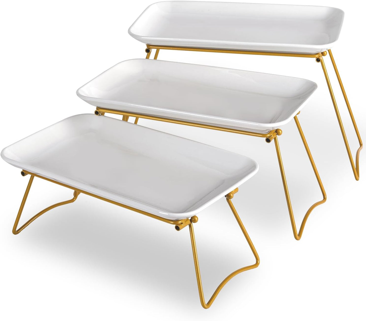 HAPPY KIT 3 Tier Serving Tray Set for Elegant Food Displays