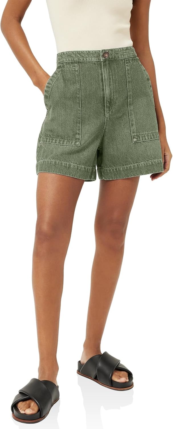 PLNOTME Womens Casual High Waisted Denim Shorts for Summer