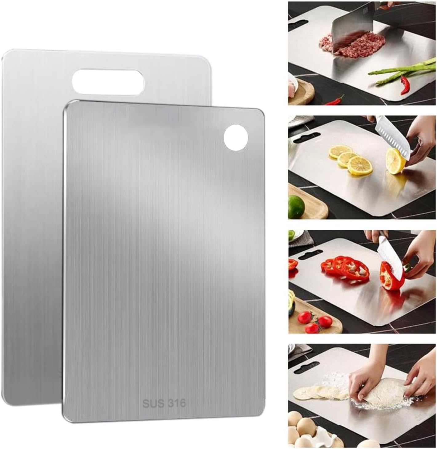 Titanium Cutting Board for Kitchen - Durable Stainless Steel Design