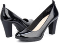 Women's Chunky Heel Pumps 3.34in Platform - Classic Round Toe