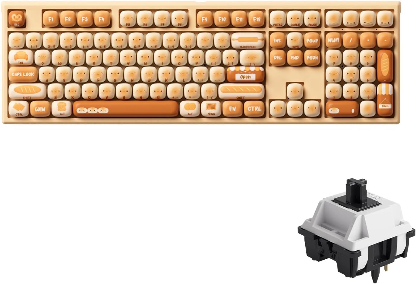 Bun Wonderland Mechanical Keyboard with Hot-Swappable Features