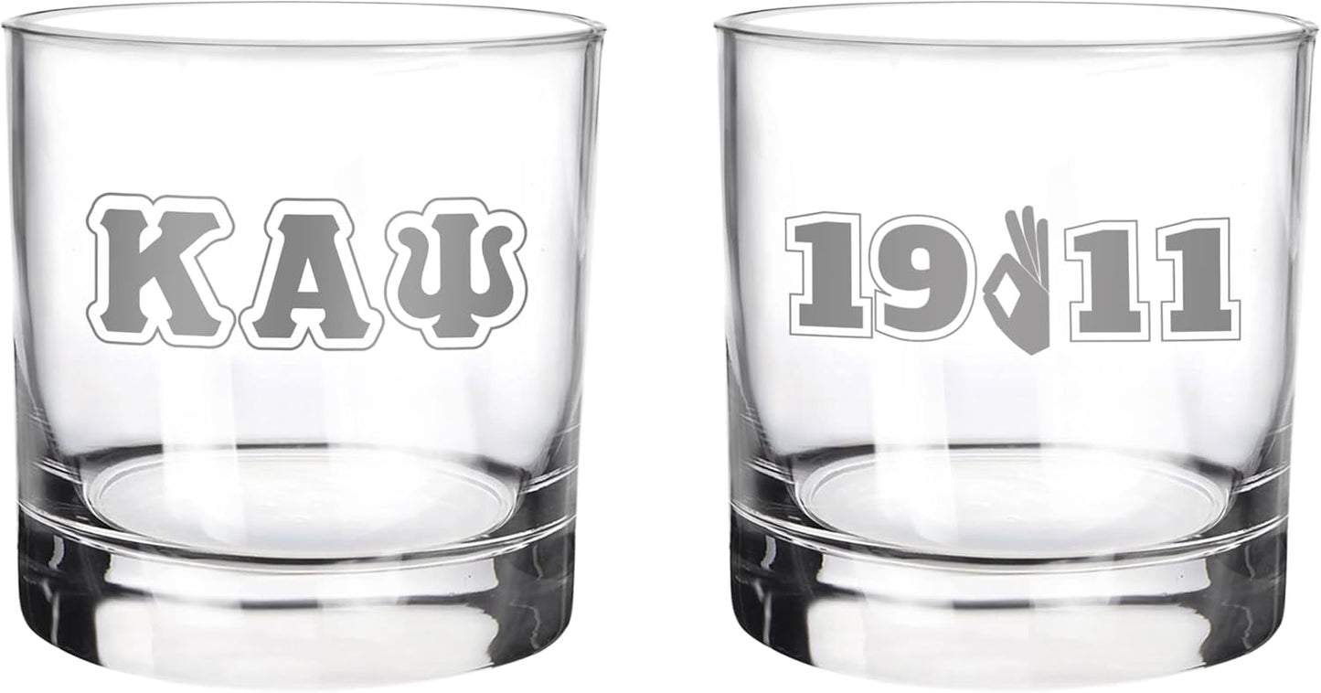 Kappa Alpha Psi Drinking Glasses Set - 1911 Yo Design