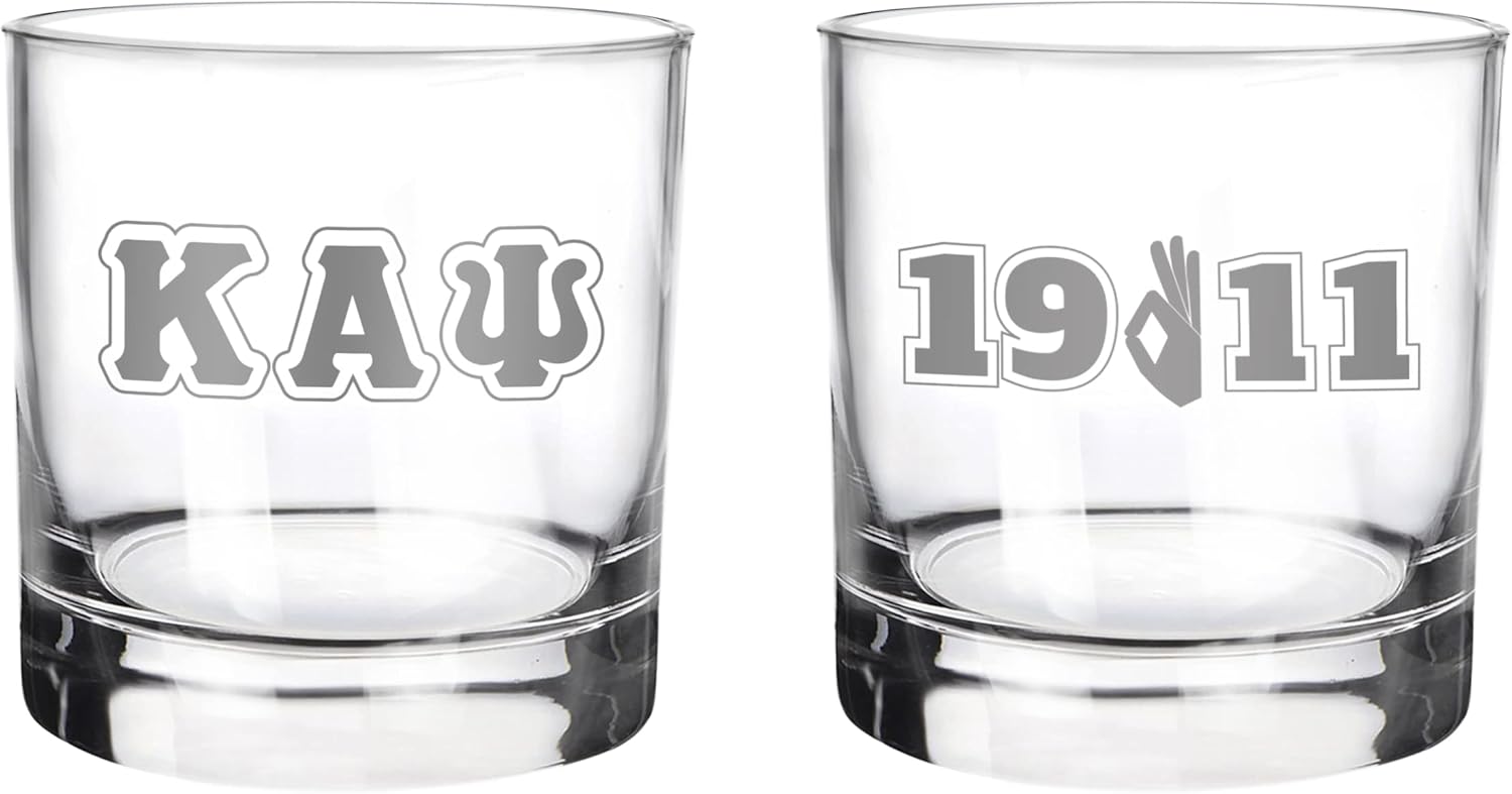 Kappa Alpha Psi Drinking Glasses Set - 1911 Yo Design