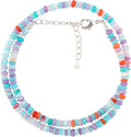 Natural Gemstone Beaded Choker Necklace for Women 18in - Opal Beads