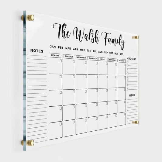 Large Personalized Acrylic Wall Calendar for Family Planning