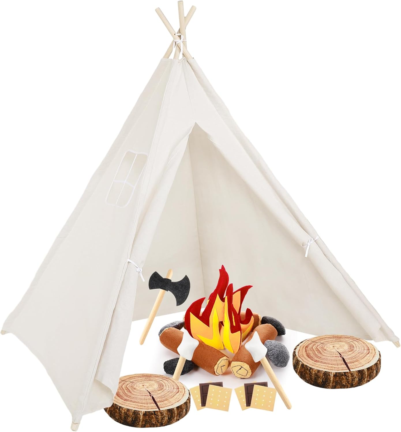 Wood Style Camping Play Set for Imaginative Fun