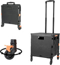 Utility Cart Folding Portable Rolling Crate Handcart with Lid