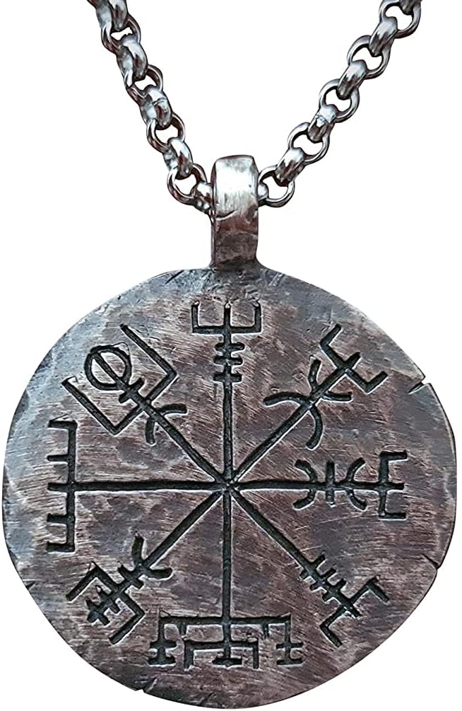 925 Sterling Silver Viking Compass Necklace for Men - Unique Gift