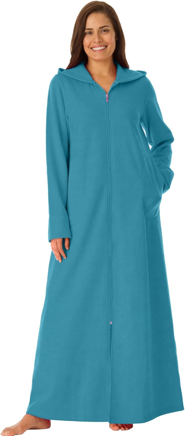 Plus Size Long Hooded Fleece Sweatshirt Robe for Cozy Comfort