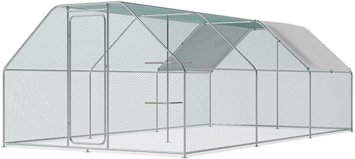 Large Metal Chicken Coop with Climbing Frame for 15-20 Chickens