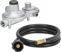 Horizontal Two Stage Propane Regulator with 5 ft Hose - Consistent