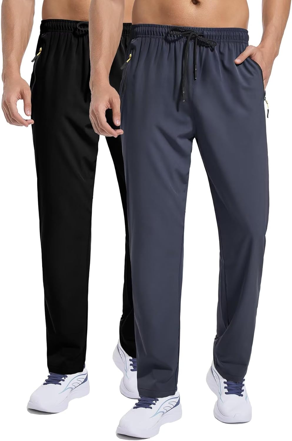 Men's Lightweight Workout Pants with Zipper Pockets for Exercise