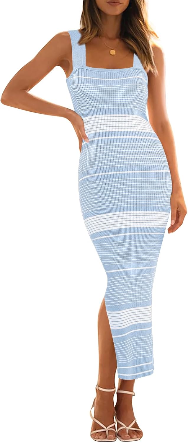 Stylish Women's Bodycon Midi Dress for Summer Vacations