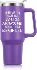 Sometimes You Forget You're Awesome 40 oz Tumbler with Handle - Purple