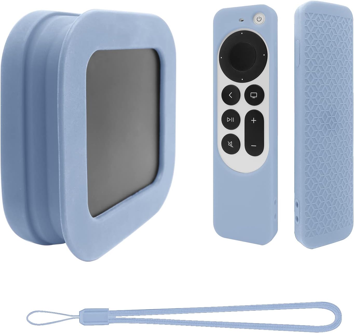 Sky-Blue Silicone Remote Cover for Apple TV 4K - Protective Sleeve