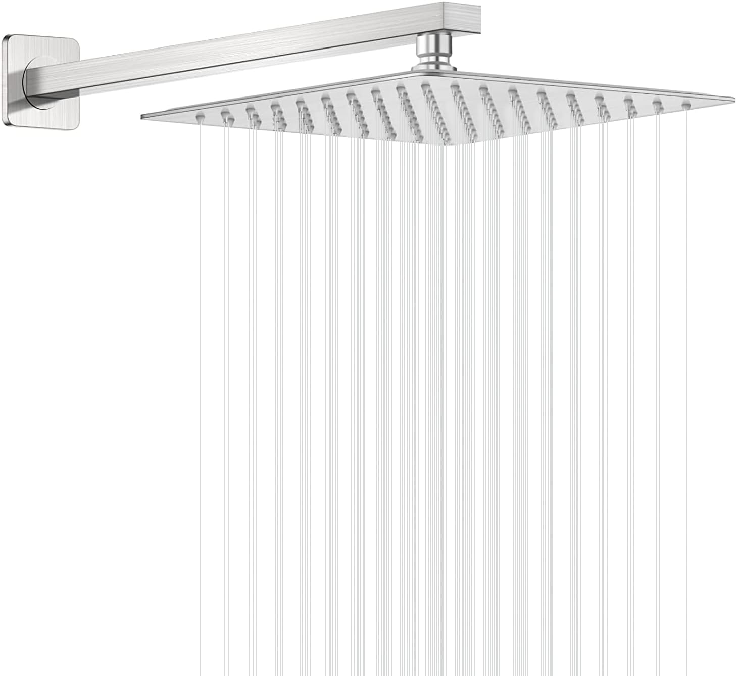 GGStudy 10 Inch Square Rain Shower Head with Extension Arm