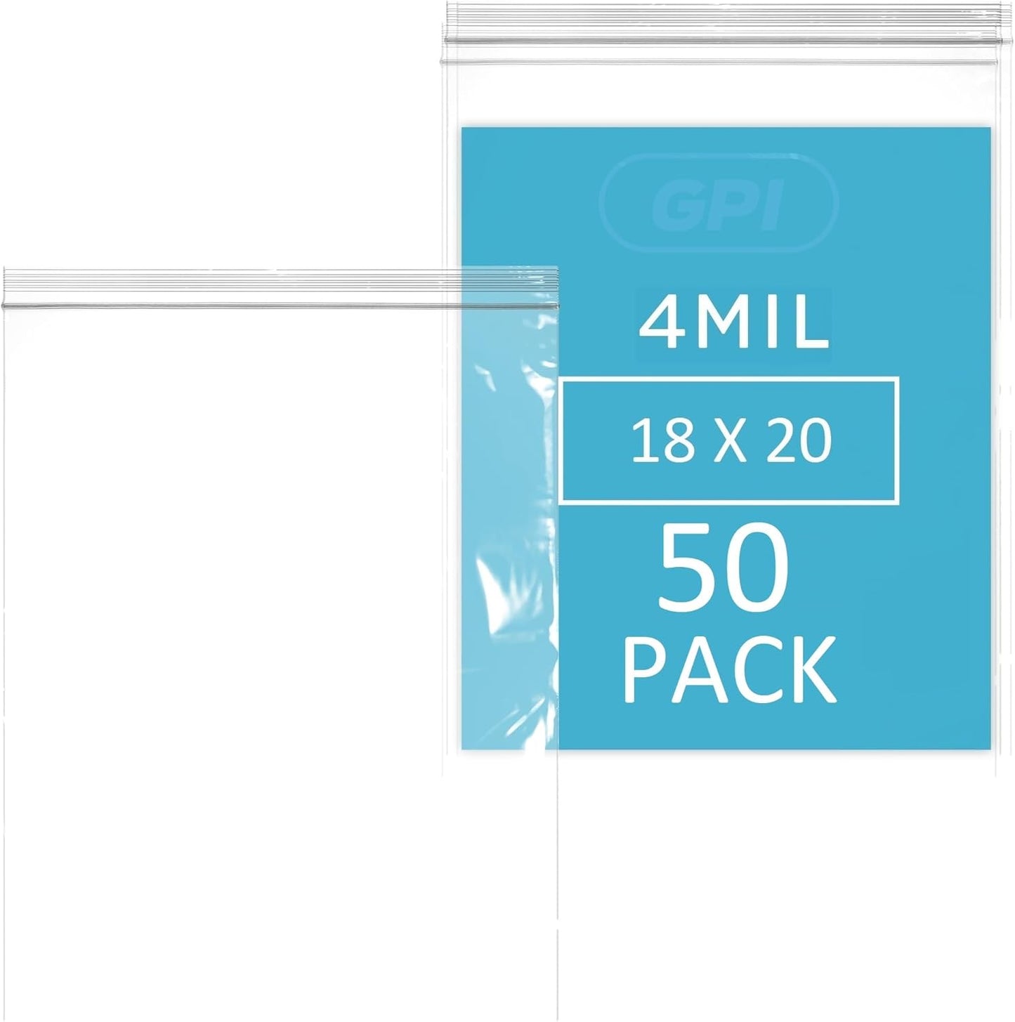 GPI Extra Large Reclosable Zip Bags - Heavy-Duty 4 Mil Pack