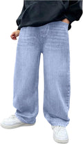 Boys Baggy Straight Leg Jeans with Elastic Waist - Verdusa