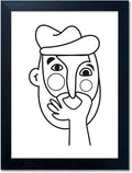 Mens Bathroom Wall Art Black and White Canvas - Funny Guest WC Decor