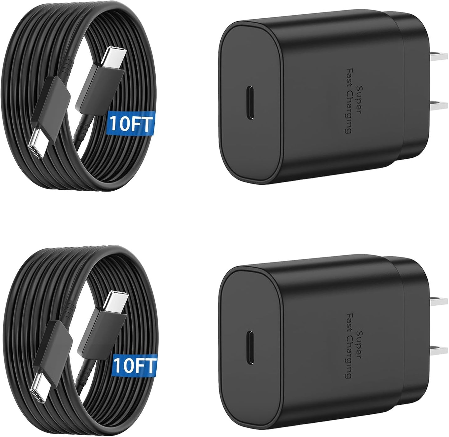 10FT Fast Type C Charger for Samsung Galaxy - 25W Power