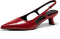 Coutgo Womens Slingback Kitten Heels Closed Pointed Toe Pumps soles
