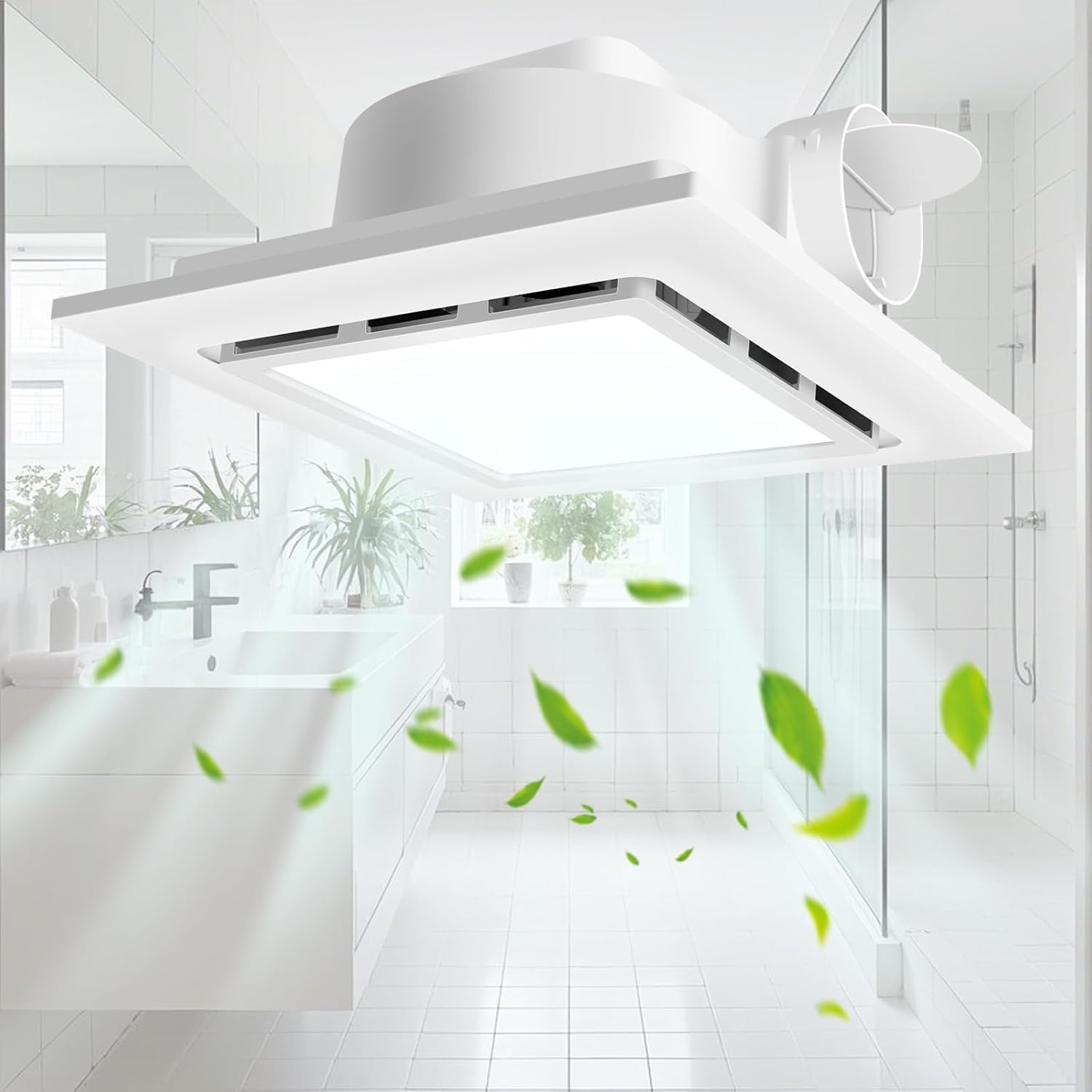 9.8in Bathroom Exhaust Fan with Light for Quiet Ventilation