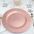 13 in Blush Rose Gold Round Charger Plates - Set of 6