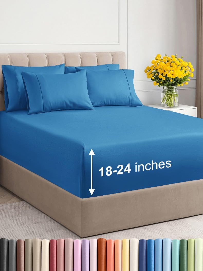 Extra Deep King Sheet Set - 6 Piece Breathable & Cooling Sheets